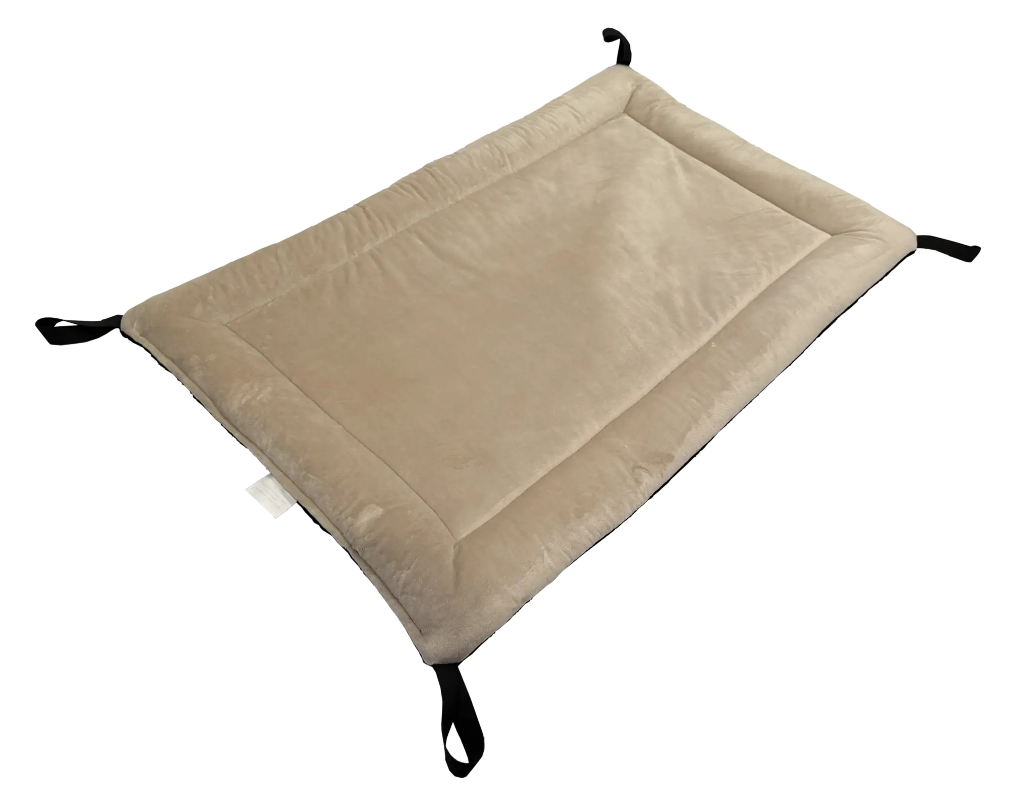 Photo of a GotchaPad with Black fabric on one side and Cream fabric on the other.